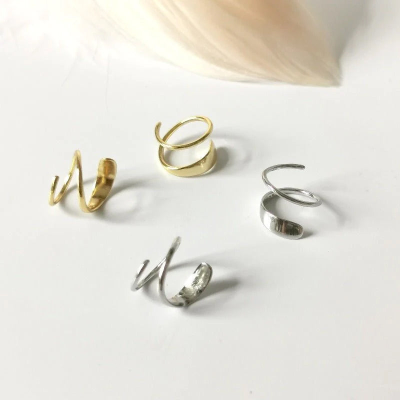 Minimal Spiral Hoop Twist Earrings (Thick Hoop Version)