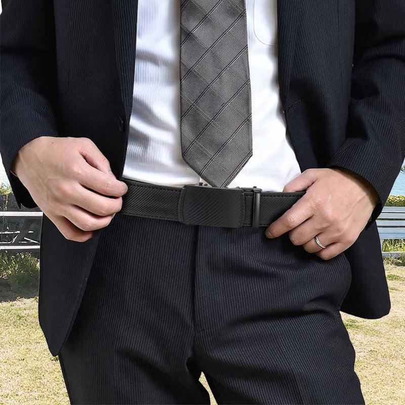 Leather Ratchet Belt With Adjustable Buckle