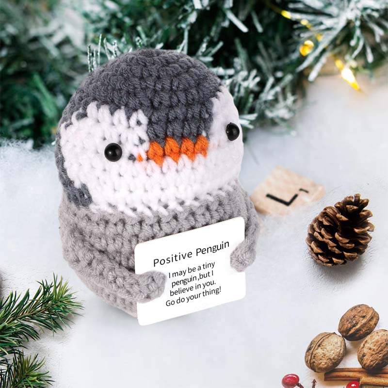 Wool Crochet Penguin Figurine