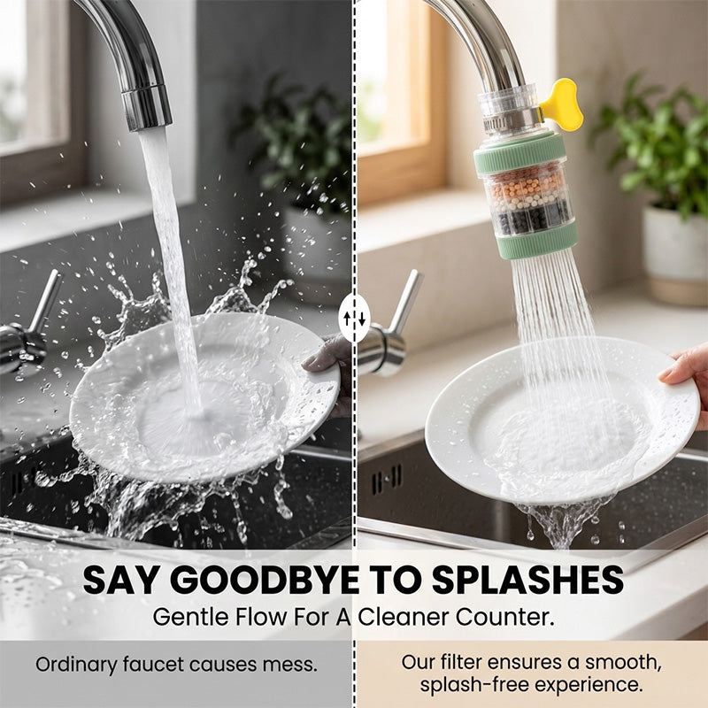 Splash-Proof Faucet Filter Attachment