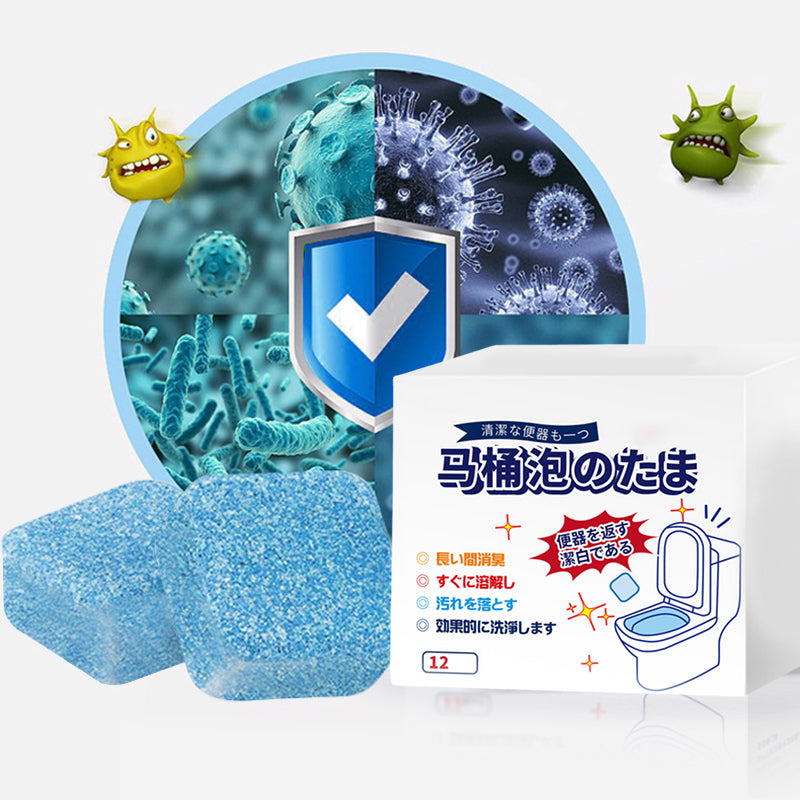 Effervescent tablets for cleaning toilets