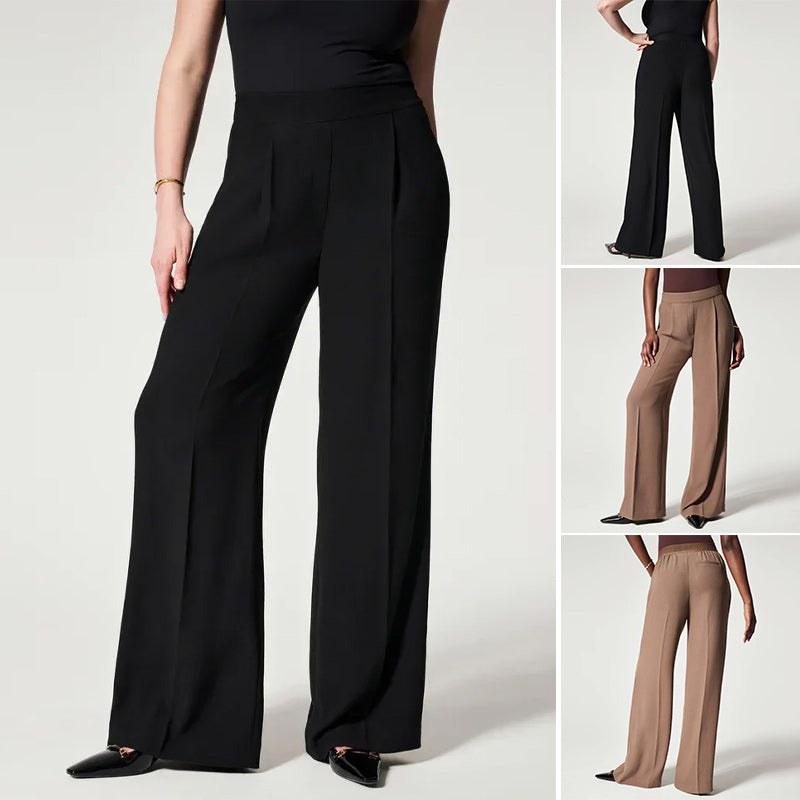 Crepe Pleated Pants