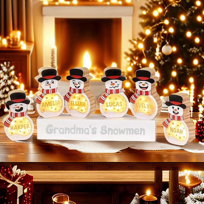 Personalized Snowman Wooden Decoration