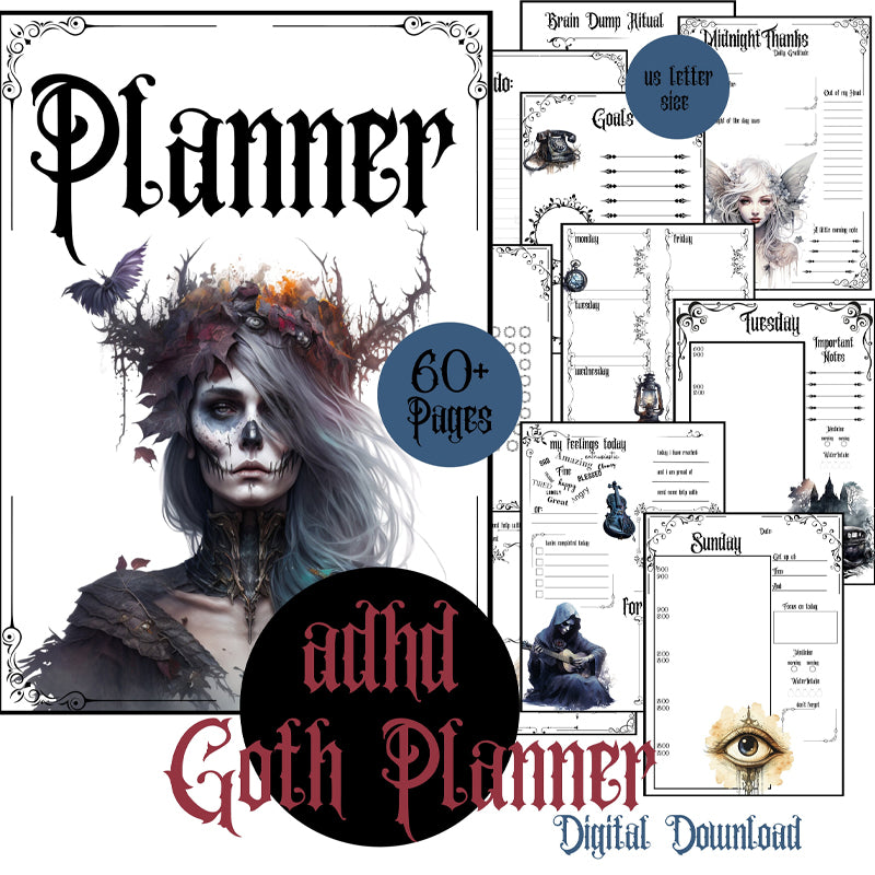 Gothic Planner Pages ADHD Planner