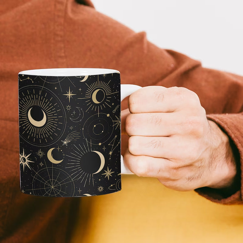 Star and Moon Print Mug