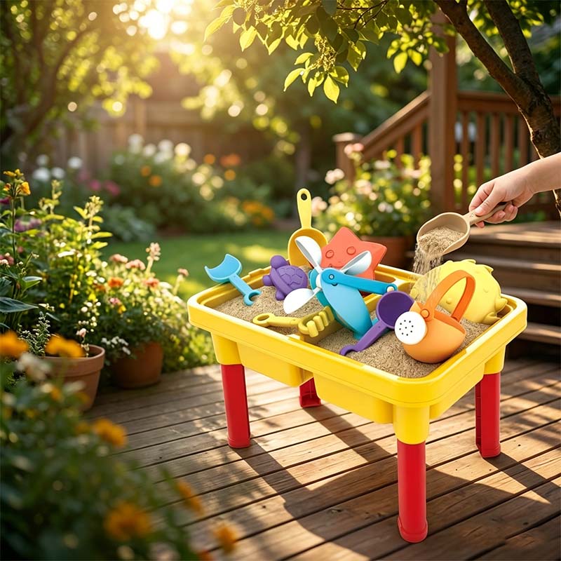 Kids Indoor & Outdoor Beach Water Table Playset – 15-Piece Set
