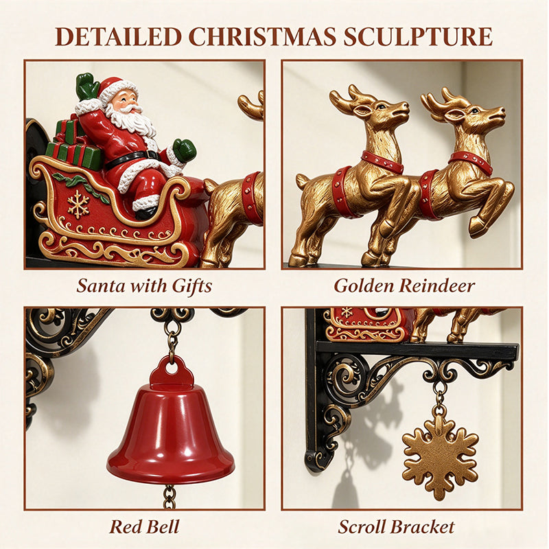 Santa Sleigh Decor with Bell