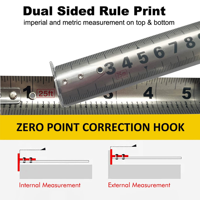 Retractable Tape 16FT Stainless Steel Measuring Tape