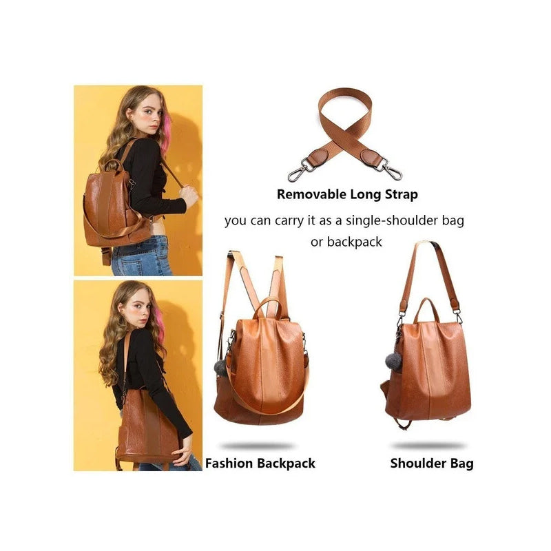 PU Leather Anti-theft Shoulder Bag