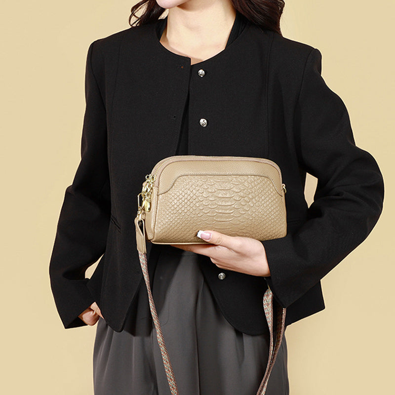 Crocodile Pattern Crossbody Bag