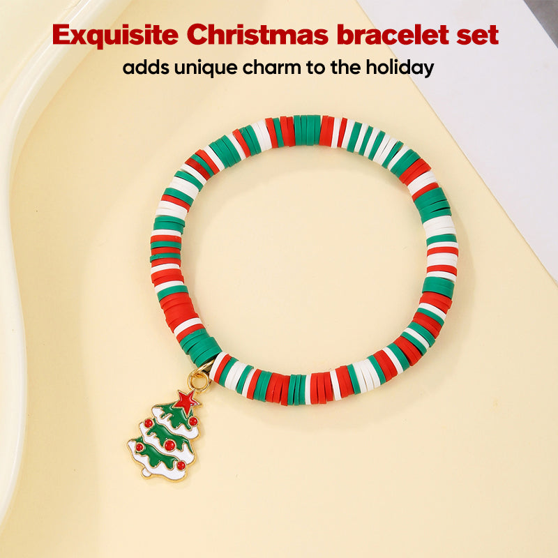 Christmas clay beaded bracelet