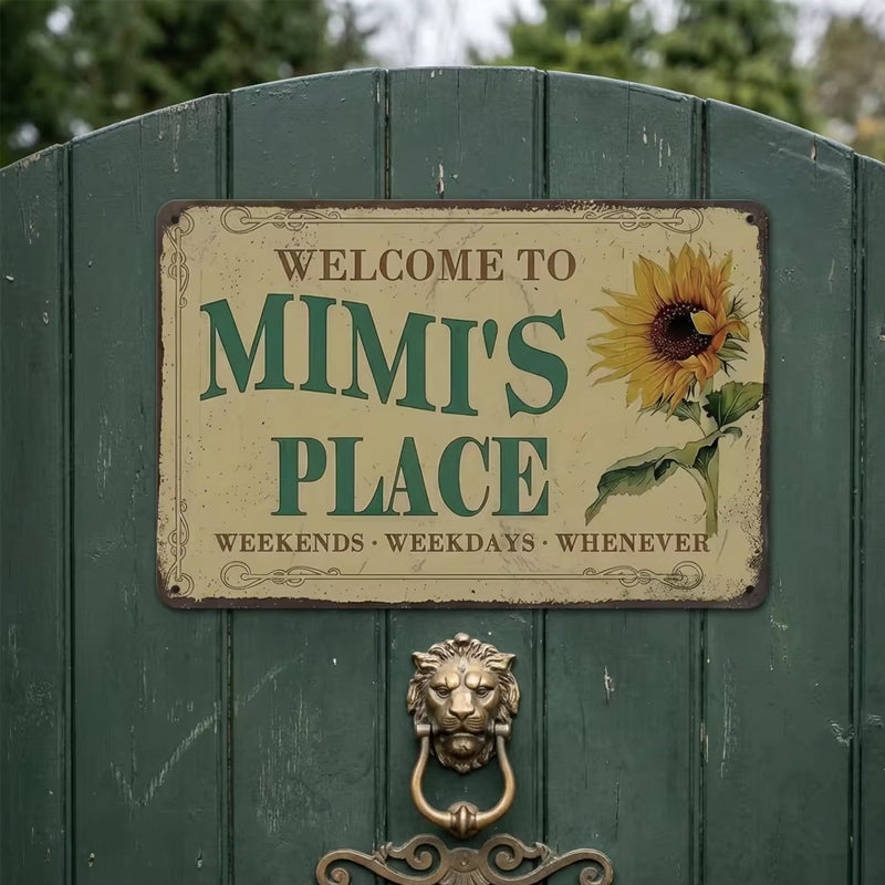 Vintage Farmhouse Sunflower Metal Sign
