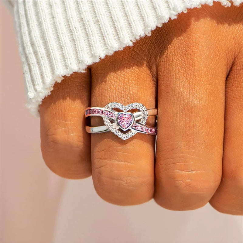 Pink Heart Surround Ring