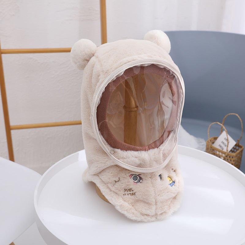 Hooded Fleece Hat with Visor  Wind
