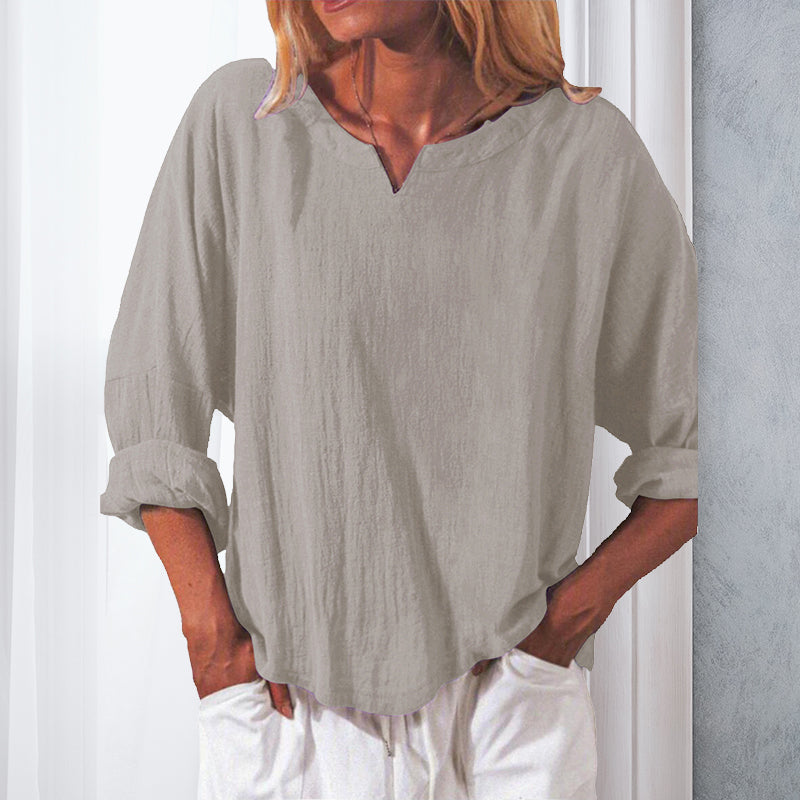 Womens Casual Solid V Neck T-shirt