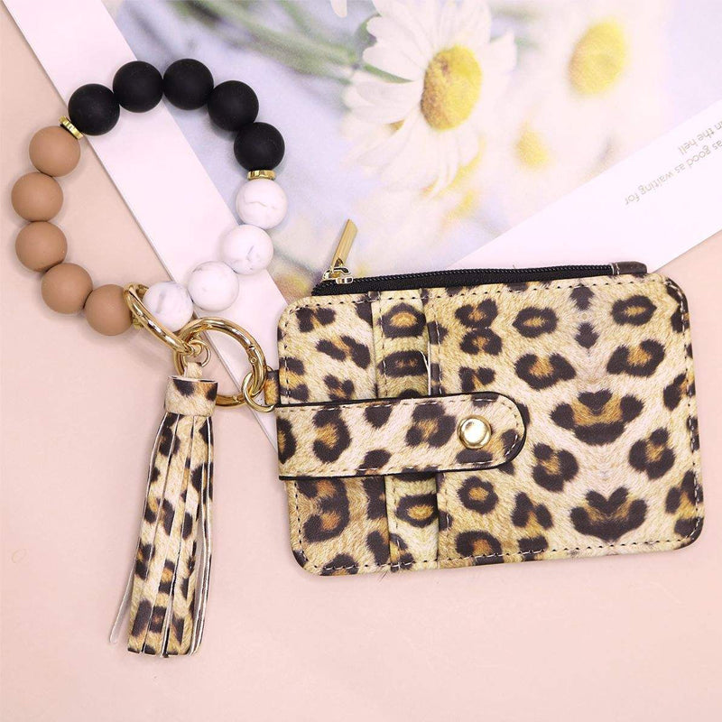 Stylish card holder with silicone bead bracelet