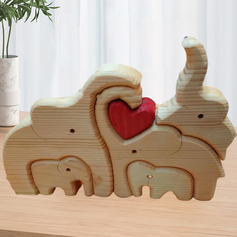 Wooden Elephant Family Puzzle