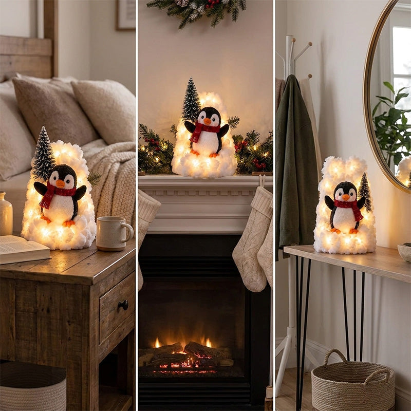 Penguin Christmas Stair Snow Decoration