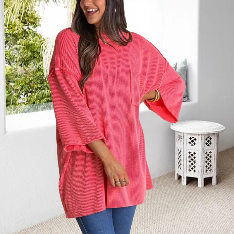 New Oversized High Neck Urban Ribbed Top