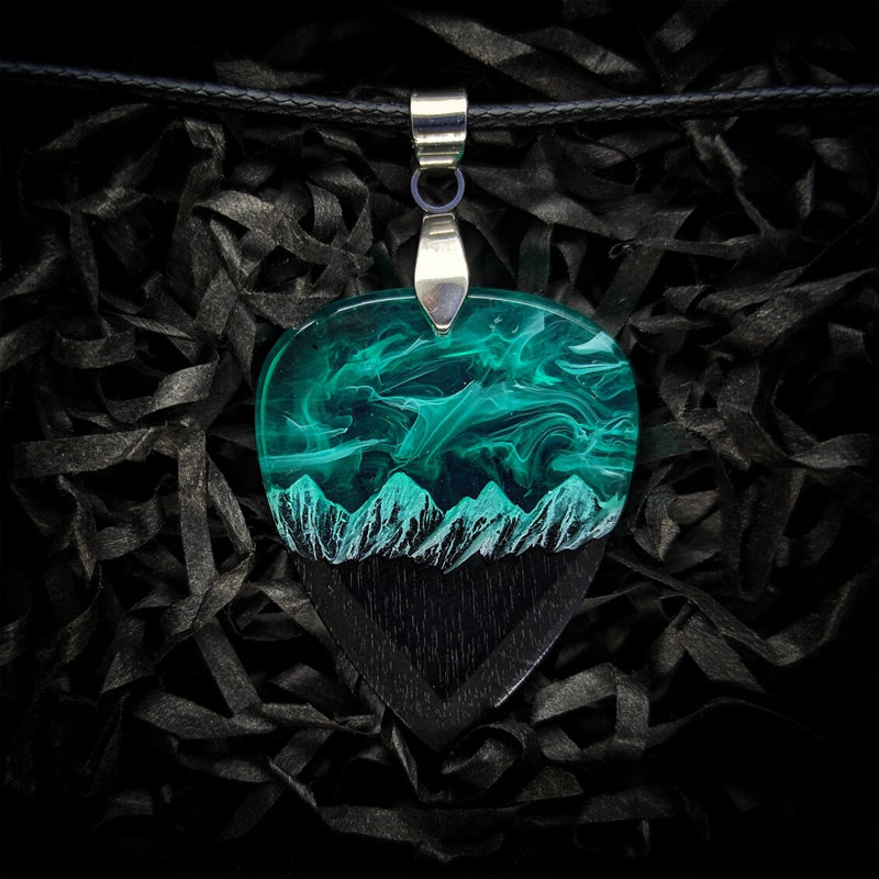 Northern Lights Guitar Pick Necklace