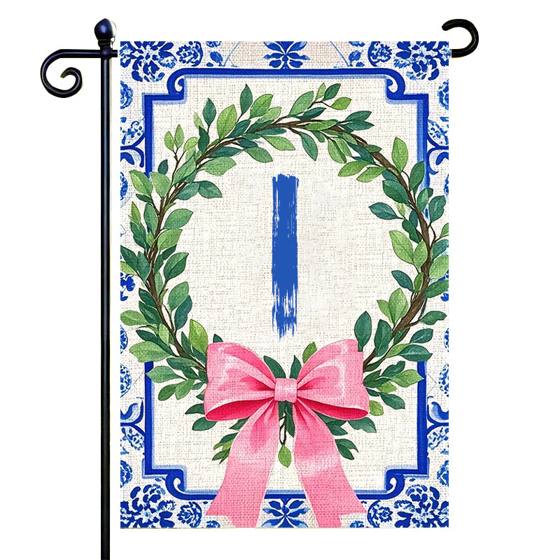 Letter Floral Garden Flag