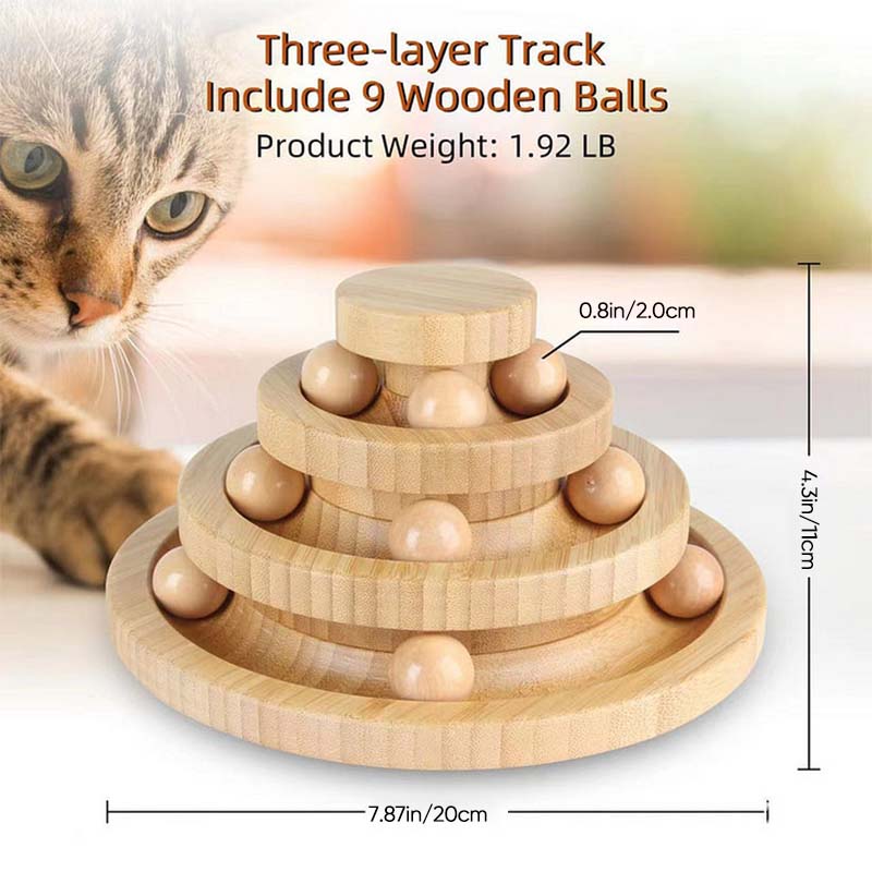 Hand Crafted Interactive Cat Ball Track Tower