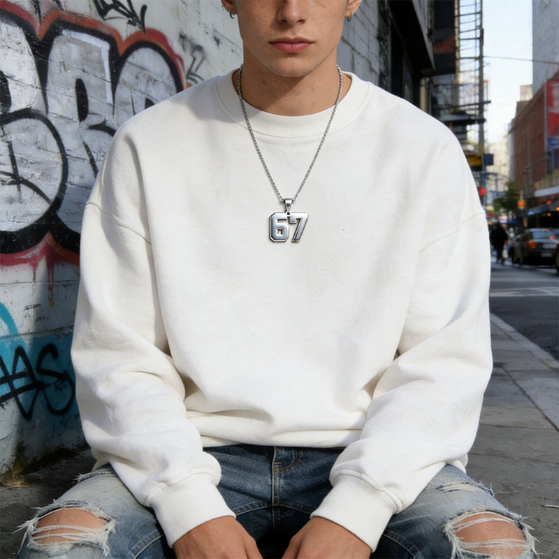 Stainless Steel Sports Number Chain Necklace