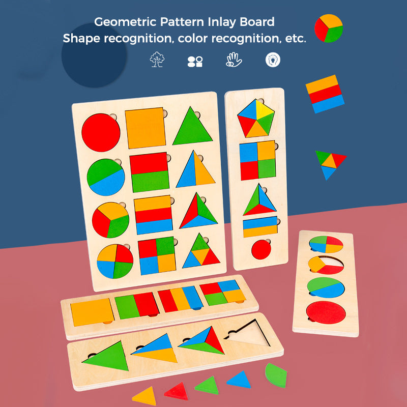 Montessori Wooden Sorting Game with Geometric Shapes