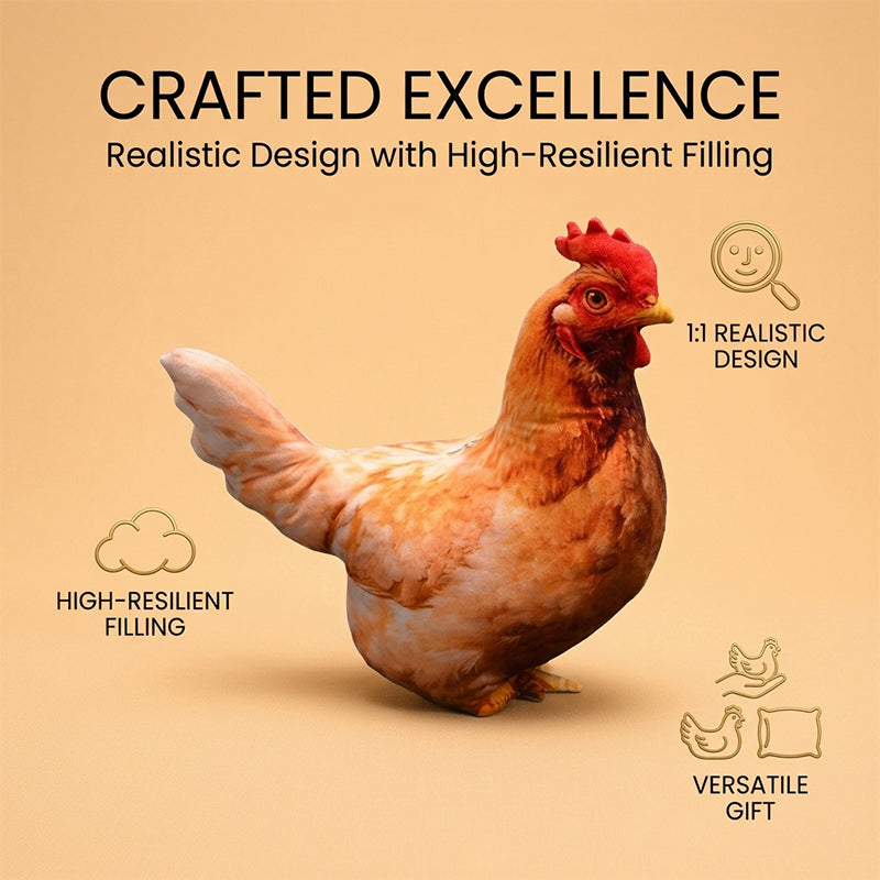 Chicken-Shaped Plush Pillow