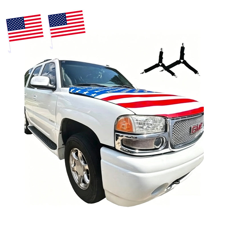 American Patriot Car Flag & Hood Cover Set