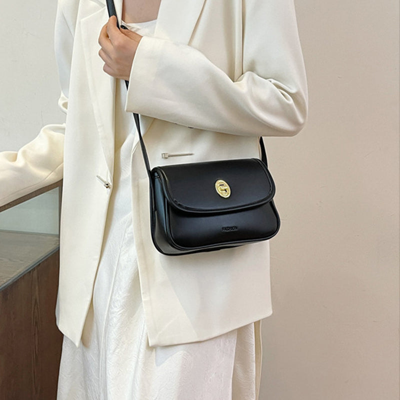 Small square bag with lock clasp