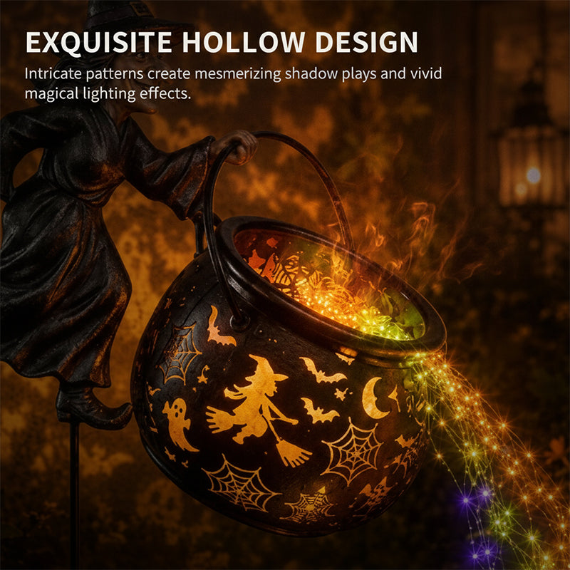 Halloween Witch Cauldron Garden Light