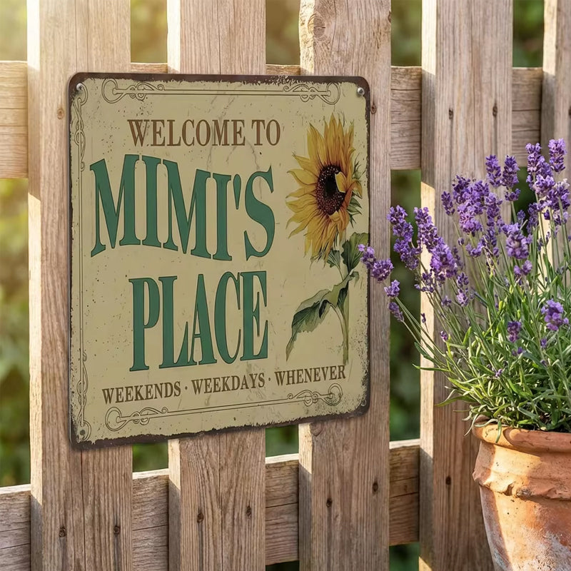 Vintage Farmhouse Sunflower Metal Sign