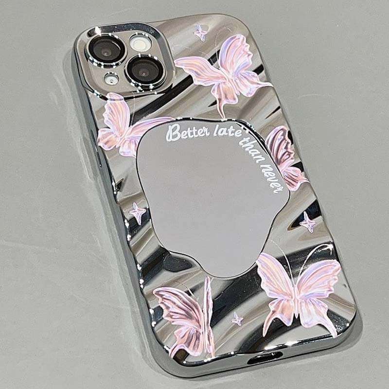 ELEGANT SHINING BUTTERFLIES MIRROR CASE