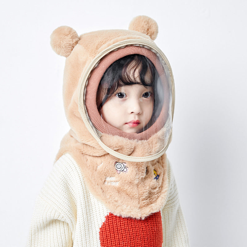 Hooded Fleece Hat with Visor  Wind