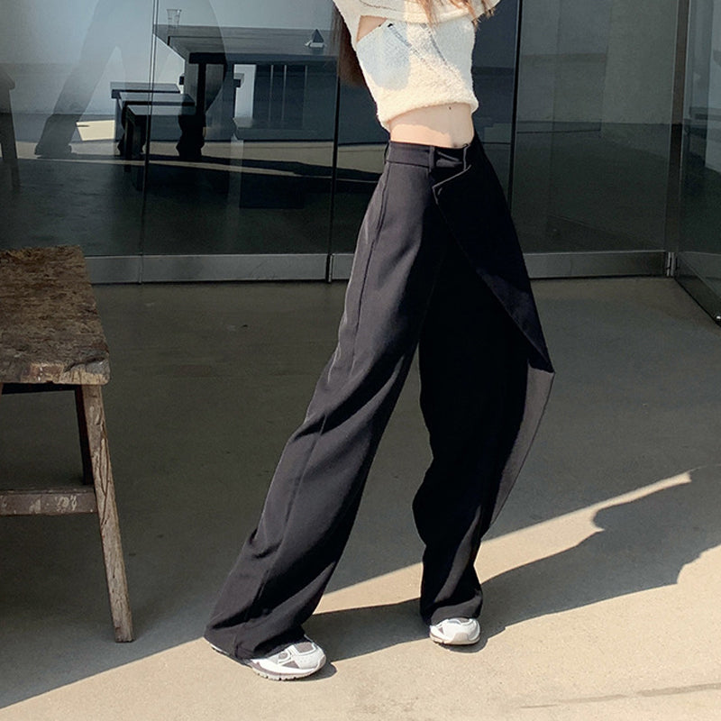 Irregular Panel Straight-leg Trousers