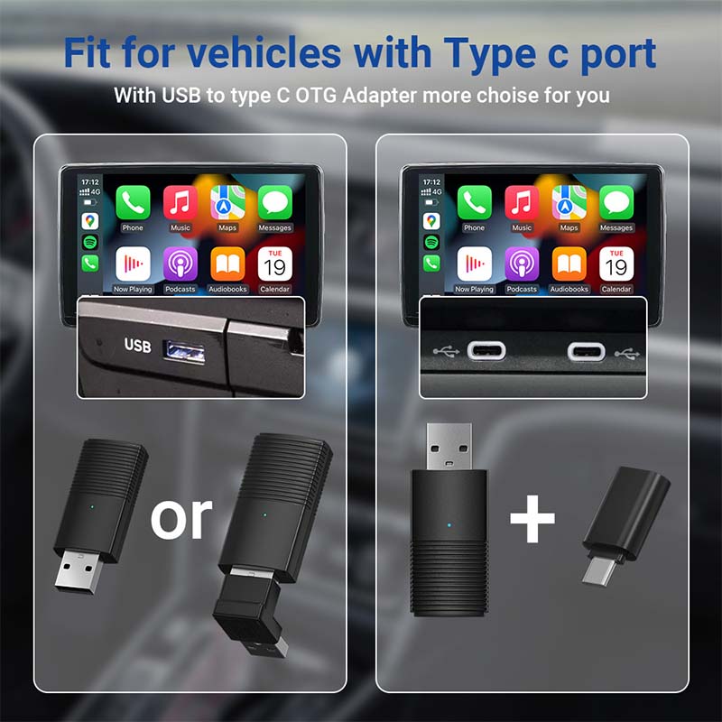 Mini Wireless CarPlay/Android Auto 2 in 1 Adapter