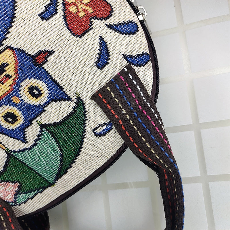 Embroidered Shell Canvas Bag
