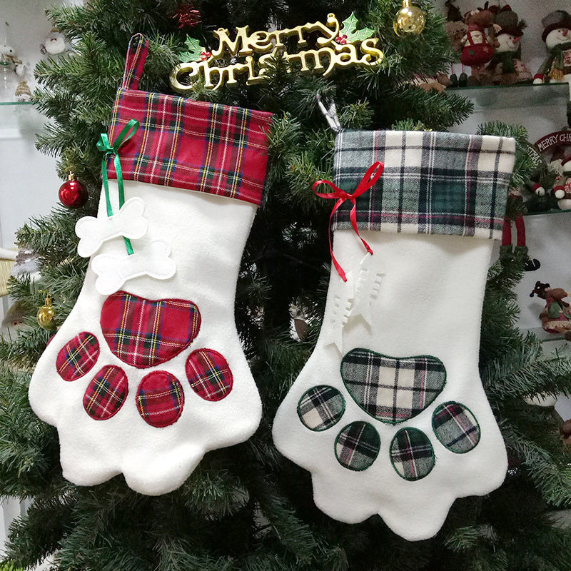 Paw-shaped Christmas Stockings