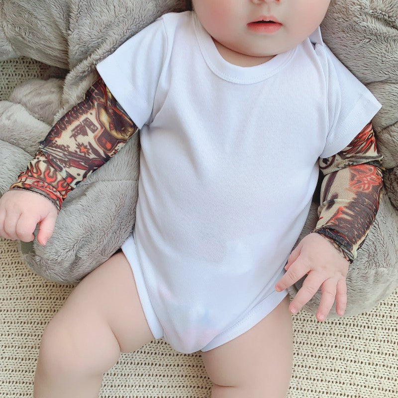 Fake Two-piece Floral Arm Long-sleeved T-shirt