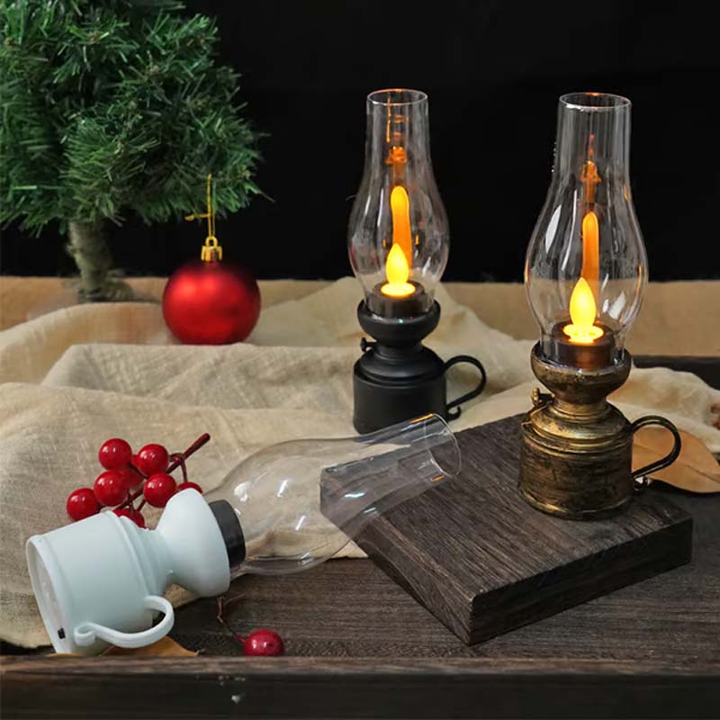 ✨🕯️LED Vintage Kerosene Lamp Electronic Swing Candle