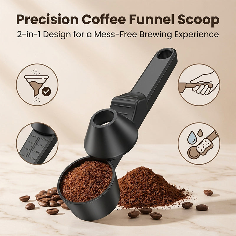 3-in-1 Coffee Measuring Spoon with Funnel & Leveler