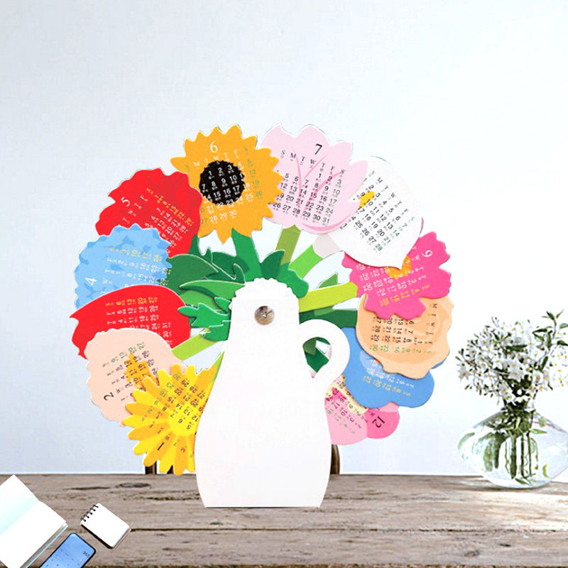 Flower Vase Shape Desktop Calendar