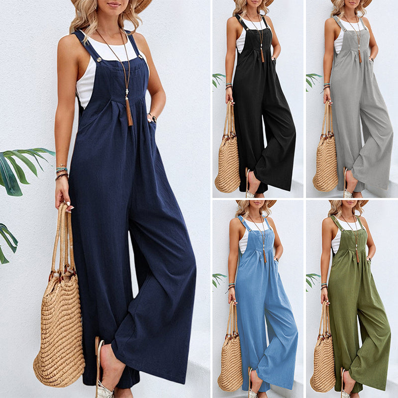 Solid Color Casual Strap Pants