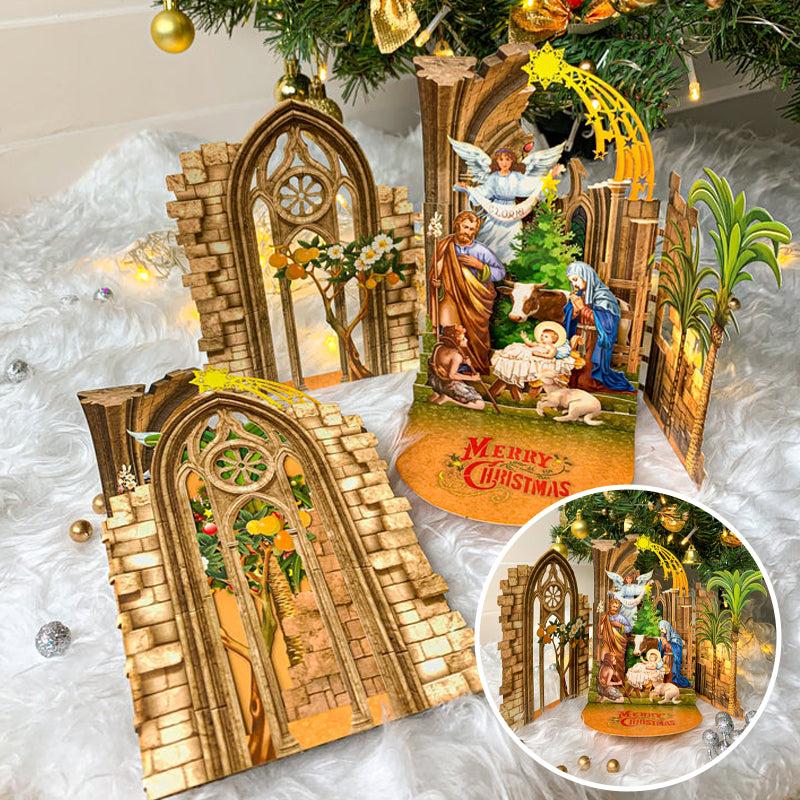 Christmas birth scene greeting card