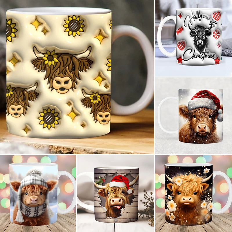 Highland Cow Ceramic Coffee Mug