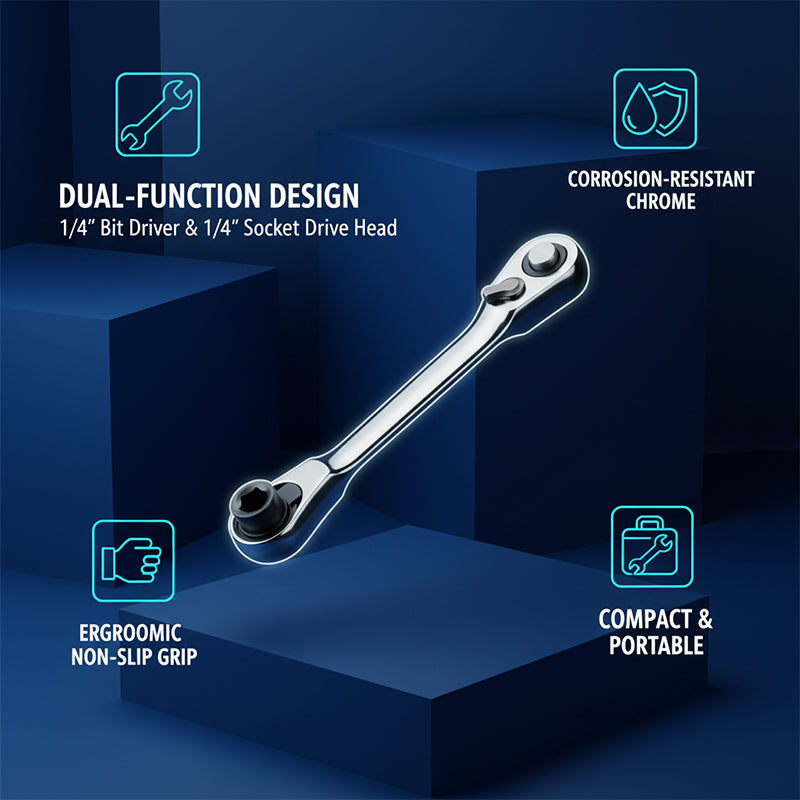 Double-ended mini ratchet wrench