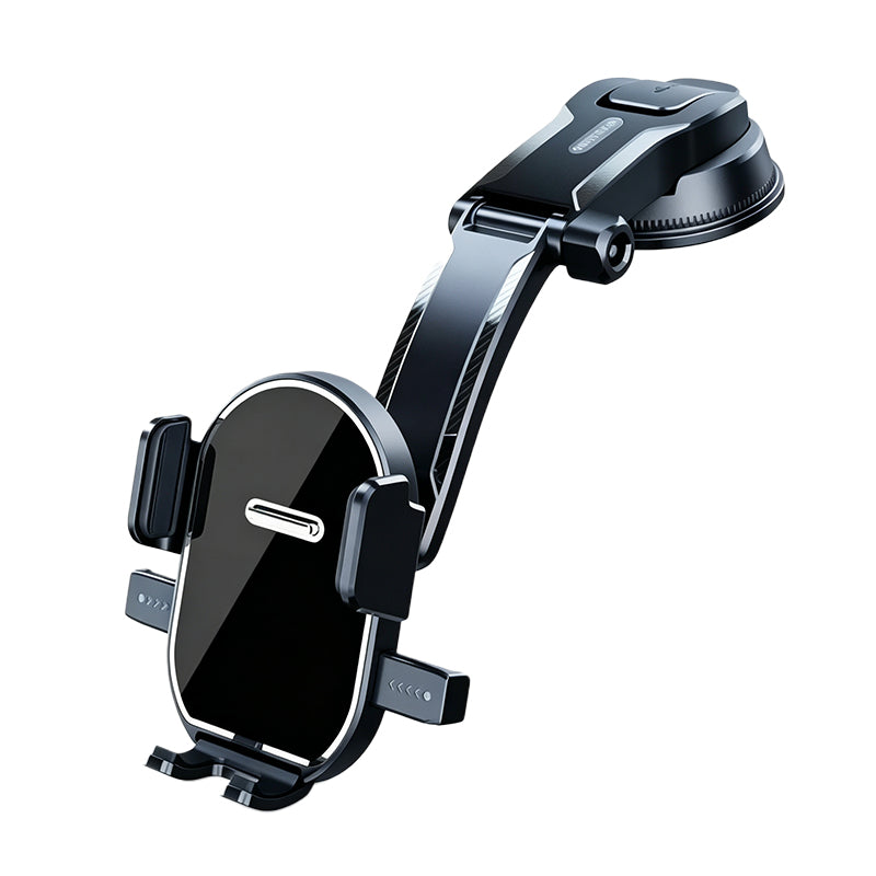 Gravity-linkage suction cup phone holder
