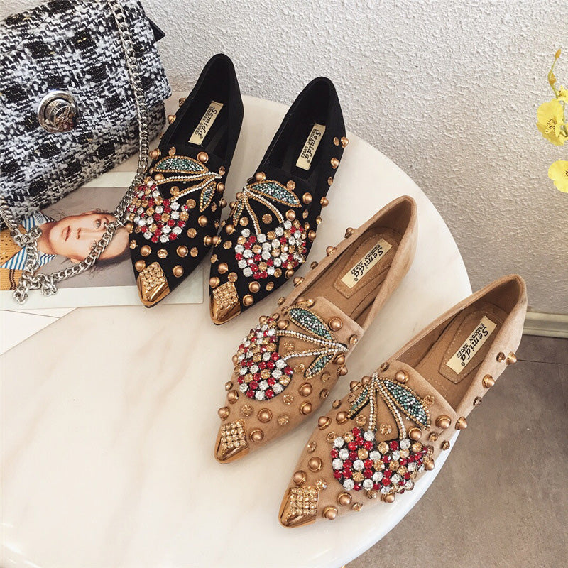 Cherry Rhinestone Stud Shoes