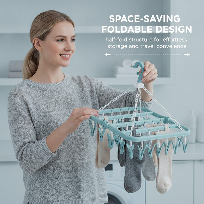 Windproof 32-Clip Drying Rack